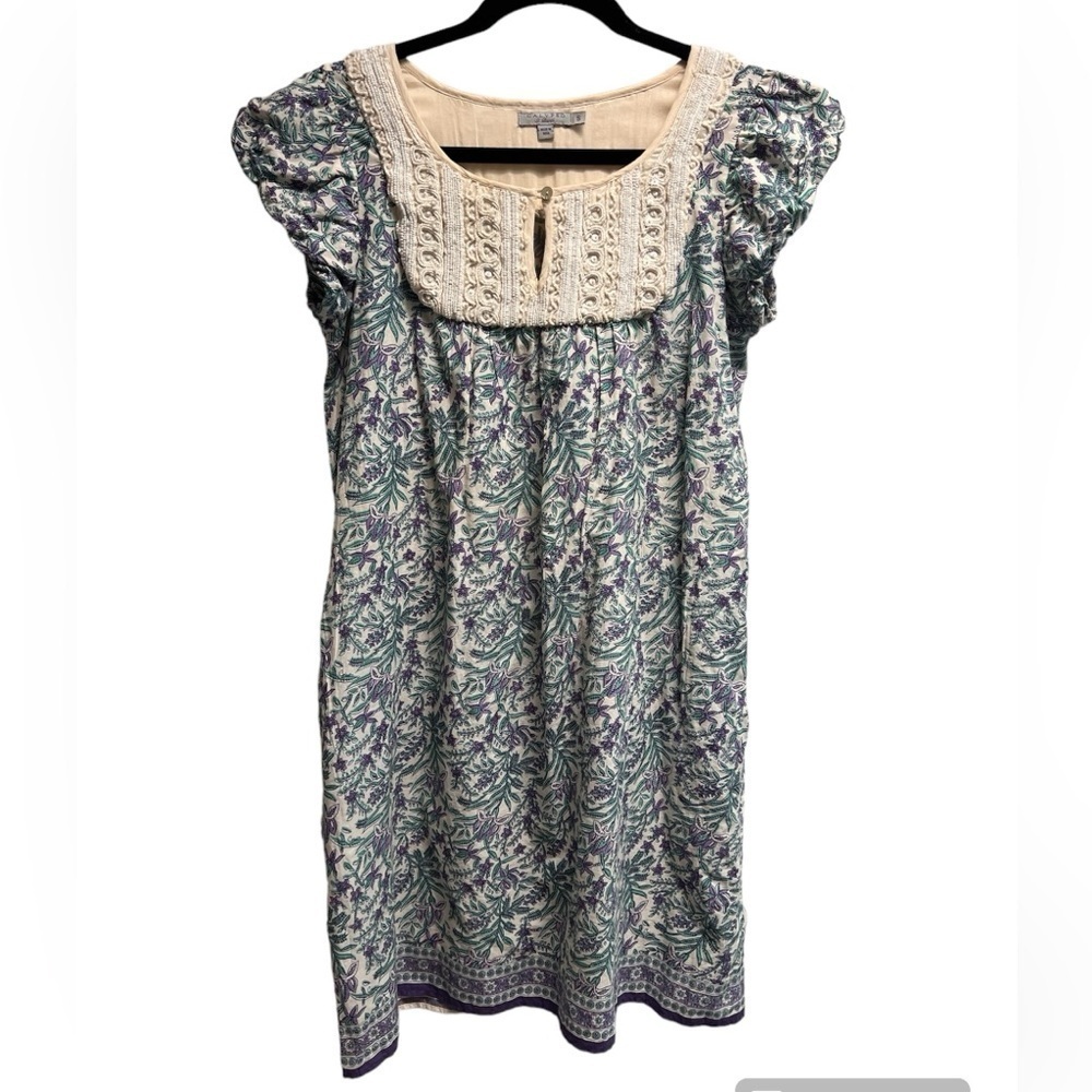 CALYPSO ST. BARTH Women’s Beaded Embellished Purple and Teal Tunic Dress - Small